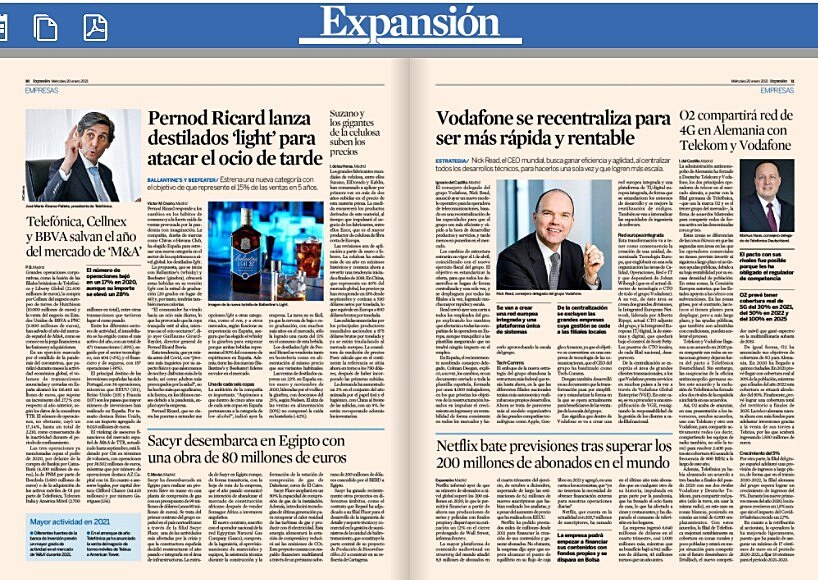 Telefnica, Cellnex y BBVA salvan el ao del mercado de M&A